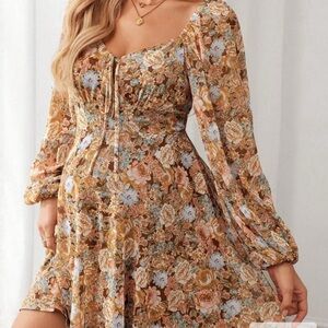 Boho Maternity Midi Dress
